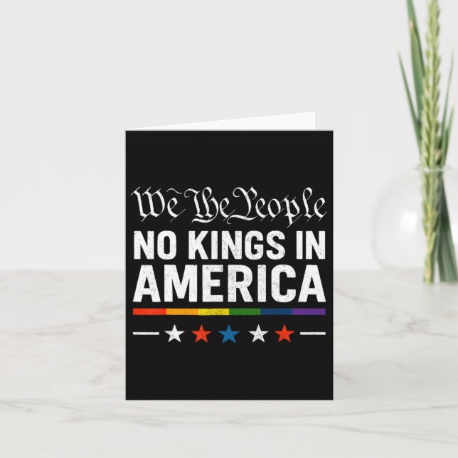 Keine Könige in Amerika Patriotic Lgbt Pride Trans Karte (Vorderseite)