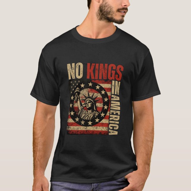 Keine Könige in Amerika - Patriotische Grunge T-Shirt (Vorderseite)