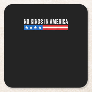 Keine Könige in Amerika Patriotischer Stil Rechteckiger Pappuntersetzer