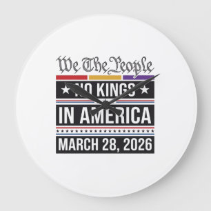 Keine Könige in Amerika Patriotisches Protest-Shir Große Wanduhr