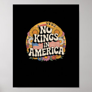 Keine Könige in Amerika Patriotisches Vintage-Graf Poster