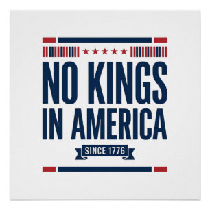 Keine Könige in Amerika Patriotisches Vintage-Vekt Poster