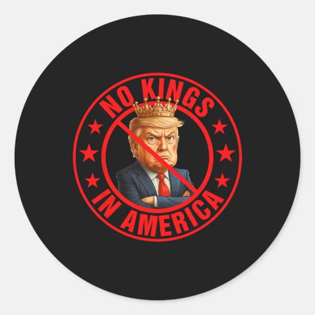 Keine Könige in Amerika Protest gegen Trumps Runder Aufkleber (Vorderseite)