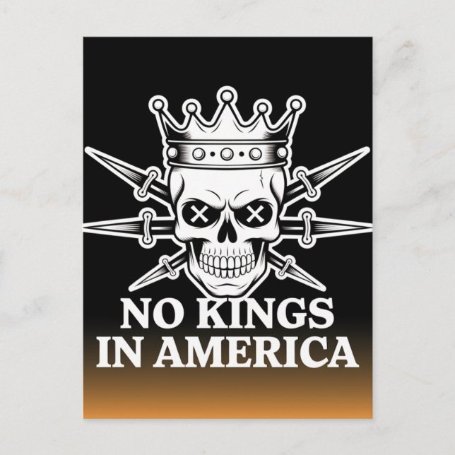 Keine Könige in Amerika Schädel und Schwerter Postkarte (Vorderseite)