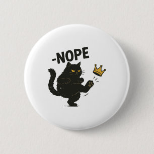 Keine Könige in Amerika Schwarze Katze lustige pol Button