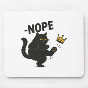 Keine Könige in Amerika Schwarze Katze lustige pol Mousepad
