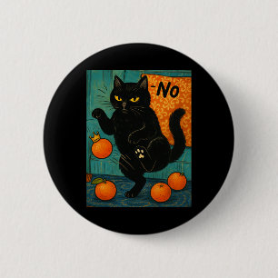 Keine Könige in Amerika schwarze Katze politischer Button