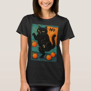 Keine Könige in Amerika schwarze Katze politischer T-Shirt