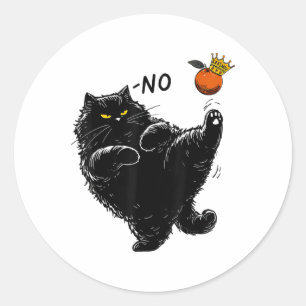 Keine Könige in Amerika Schwarze Katze Runder Aufkleber