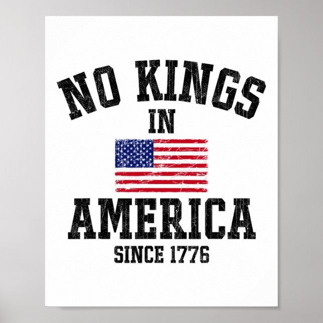 Keine Könige in Amerika seit 1776 4. Juli Patriot Poster (Vorne)