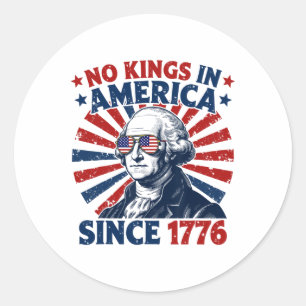 Keine Könige in Amerika seit 1776 Distressed Flagg Runder Aufkleber