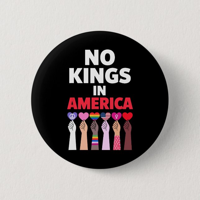 Keine Könige in Amerika seit 1776 Protest-Zeichen Button (Vorderseite)