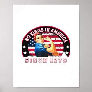 Keine Könige in Amerika seit 1776 USA-Flagge Speic Poster