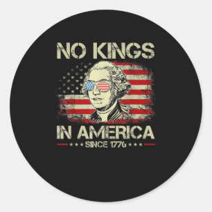 Keine Könige in Amerika seit 1776 Vintage-Flagge Runder Aufkleber