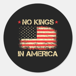 Keine Könige in Amerika Shirt Flagge Demokratie in Runder Aufkleber