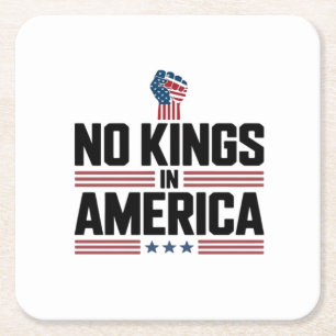 Keine Könige in Amerika USA Retro Klassiker Rechteckiger Pappuntersetzer