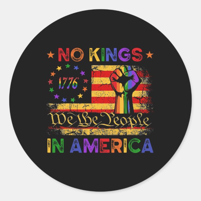 Keine Könige in Amerika Wir, das politische Shirt  Runder Aufkleber (Vorderseite)