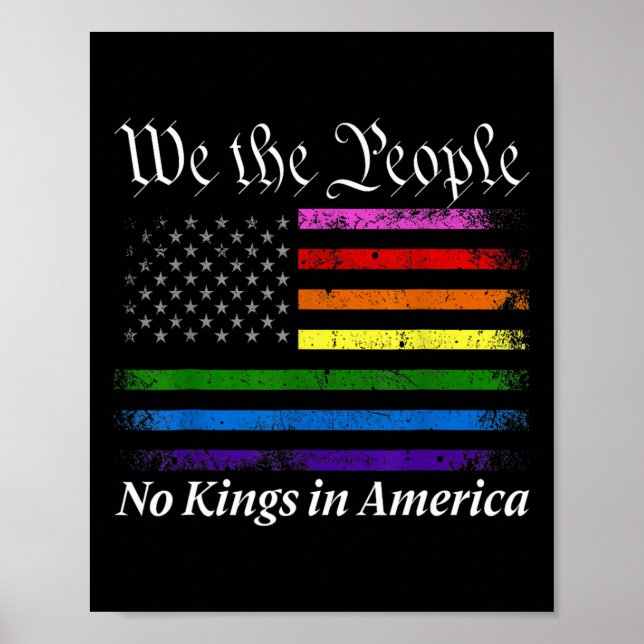 Keine Könige in Amerika, wir die Flagge der Mensch Poster (Vorne)