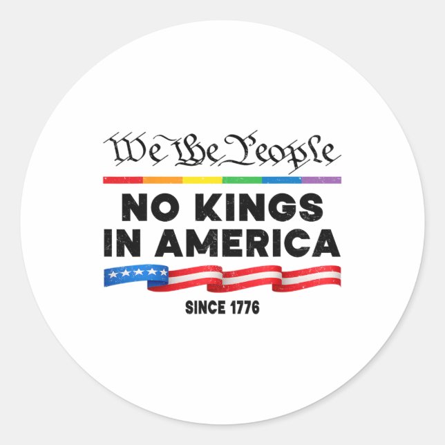 Keine Könige in Amerika, wir, die Menschen politis Runder Aufkleber (Vorderseite)