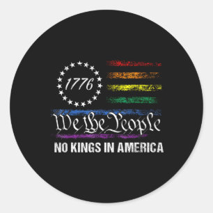 Keine Könige in Amerika Wir, die politische Fahne  Runder Aufkleber