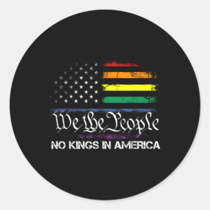 Keine Könige in Amerika Wir, die politische Fahne  Runder Aufkleber