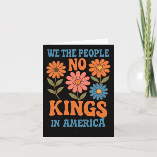 Keine Könige in Amerika Wir Menschen Retro Boho Fl Karte (Vorderseite)