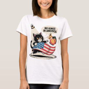 Keine Könige in Amerika Wütende Katzenkunst T-Shirt