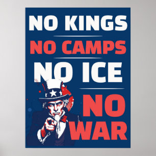 Keine Könige Kein ICE Keine Lager Kein Kriegsplaka Poster