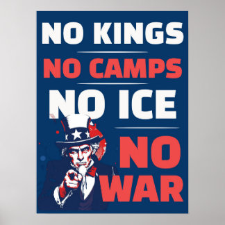 Keine Könige Kein ICE Keine Lager Kein Kriegsplaka Poster