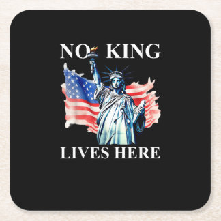 Keine Könige leben in Amerika Freiheitsflagge Patr Rechteckiger Pappuntersetzer
