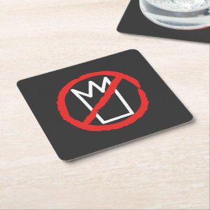Keine Könige Protest Krone Logo Rechteckiger Pappuntersetzer