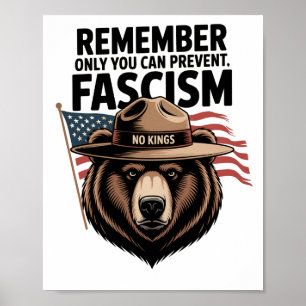Keine Könige Protestschild DRUCKBAR, Bär weigert s Poster