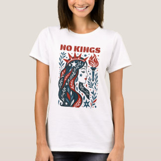 Keine Könige Retro Patriotische Frau Freiheitskuns T-Shirt