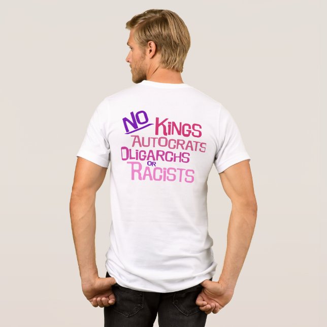 Keine Könige — rosa Version 2-seitiger T - Shirt v (Rückseite voll)