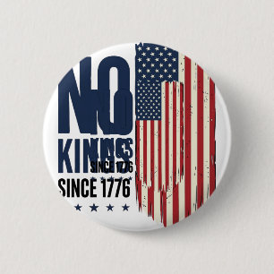 Keine Könige seit 1776 Patrioten-Flag-Shirt-Design Button