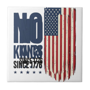 Keine Könige seit 1776 Patrioten-Flag-Shirt-Design Fliese