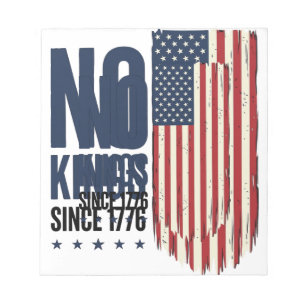 Keine Könige seit 1776 Patrioten-Flag-Shirt-Design Notizblock