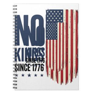 Keine Könige seit 1776 Patrioten-Flag-Shirt-Design Notizblock