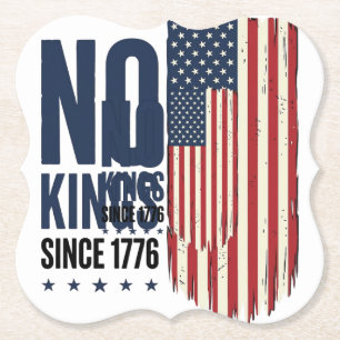 Keine Könige seit 1776 Patrioten-Flag-Shirt-Design Untersetzer