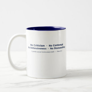 Keine Kritik, keine Verachtung, keine Defensive, k Zweifarbige Tasse