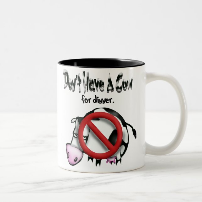 keine Kühe Zweifarbige Tasse (Rechts)