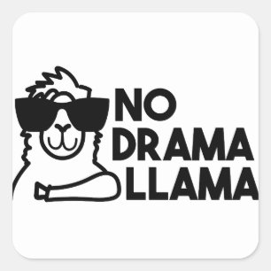 Keine Lama-Drama-Aufkleber Quadratischer Aufkleber