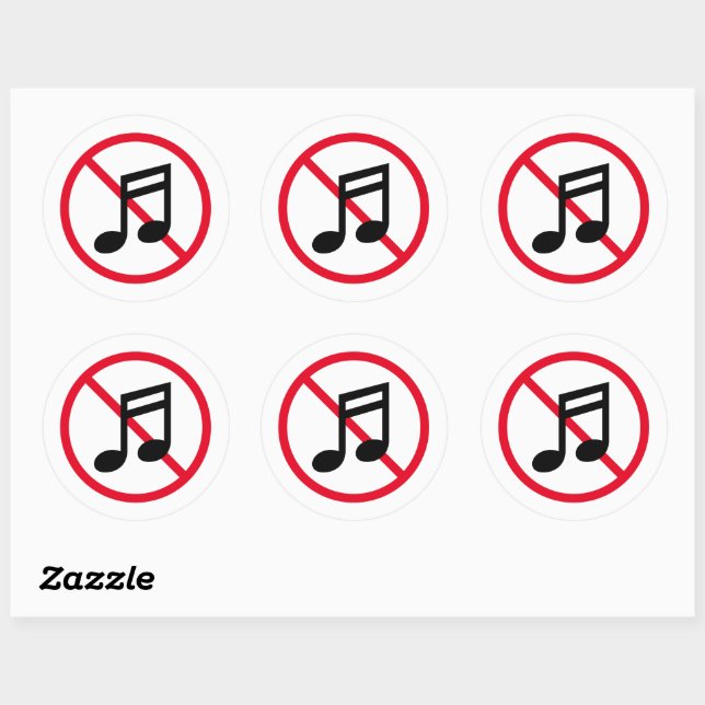 Keine laute Musik erlaubt Lärmschutzzeichen Runder Aufkleber (Blatt)