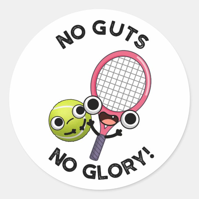 Keine Leute ohne Ruhm Funny Tennis Pub Runder Aufkleber (Vorderseite)