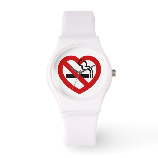 Keine Liebe für das Rauchen Armbanduhr (Vorderseite)