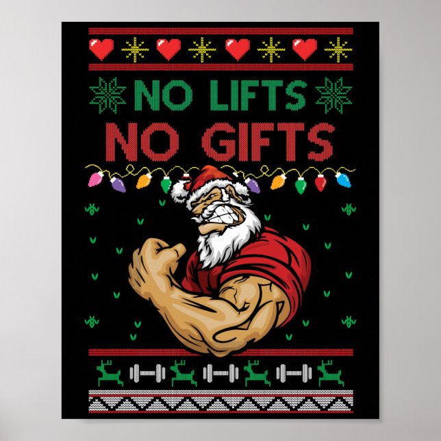 Keine Lifts Nein zu hässlicher Weihnachtsarbeit Poster (Vorne)
