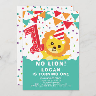 Keine Lion 1. Geburtstag Einladung
