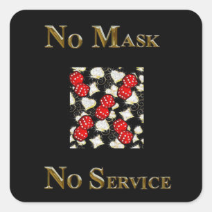 KEINE MASK KEIN SERVICE LAS VEGAS QUADRATISCHER AUFKLEBER