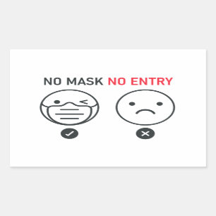 Keine Maske Keine Eingabe Rechteckiger Aufkleber