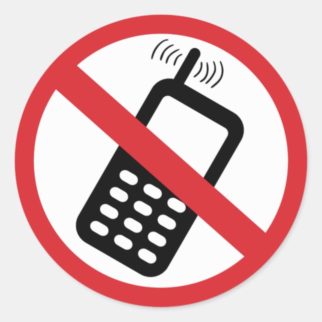 Keine Mobiltelefone Runder Aufkleber (Vorderseite)